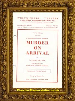London Westminster Theatre – Murder On Arrival – 1959