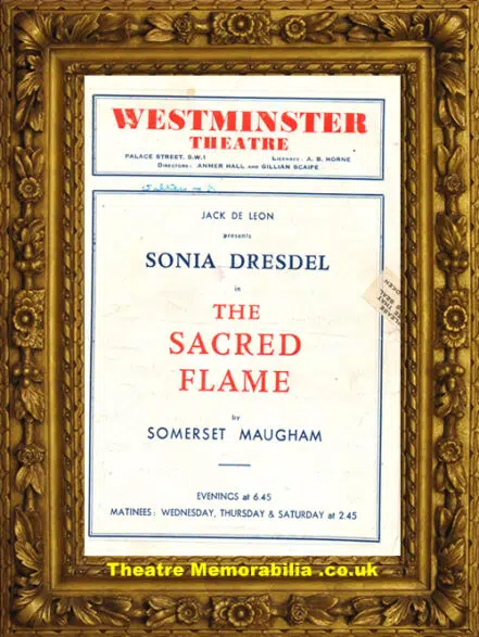 London Westminster Theatre – Sacred Flame – 1940s Angela Hepburn