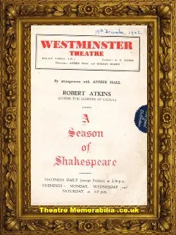 London Westminster Theatre – Season Of Shakespeare 1942
