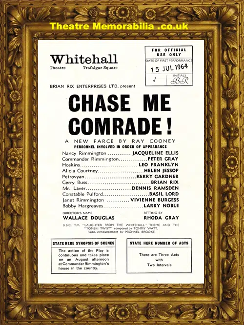 London Whitehall Theatre - Chase Me Comrade - 1965