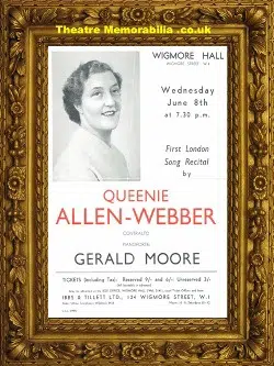 London Wigmore Hall – Allen Webber + Gerald Moore Signed 1955