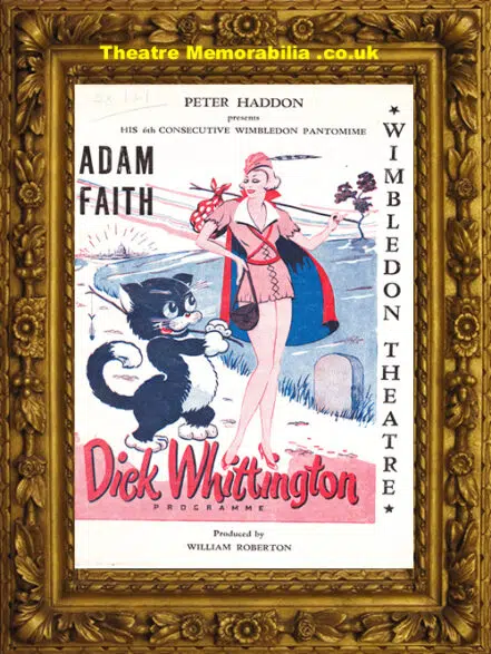 London Wimbledon Theatre – Dick Whittington 1961 – Adam Faith