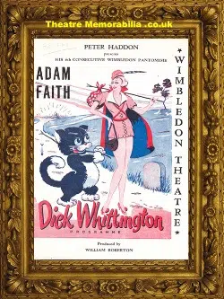 London Wimbledon Theatre – Dick Whittington 1961 – Adam Faith
