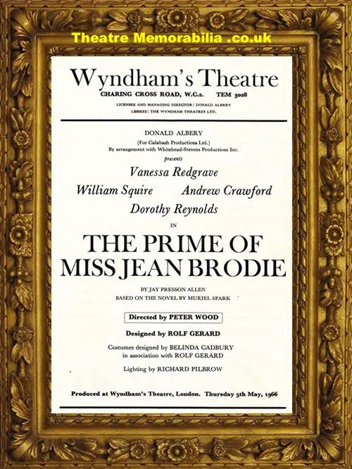 London Wyndham Theatre - The Prime Of Miss Jean Brodie - 1966