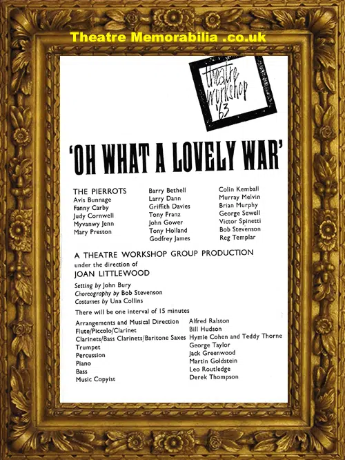 London Wyndhams Theatre - Oh What A Lovely War - 1960s
