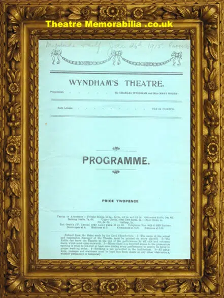 London Wyndham’s Theatre – Raffles – 1915