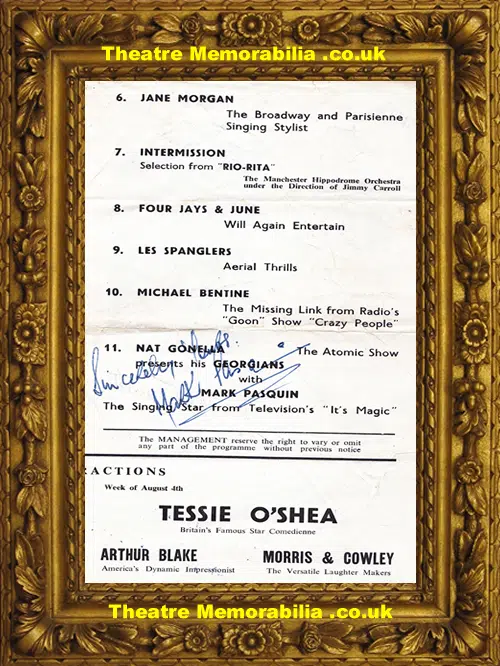 Manchester Hippodrome - Variety Show - 1952 - Multi Autographs