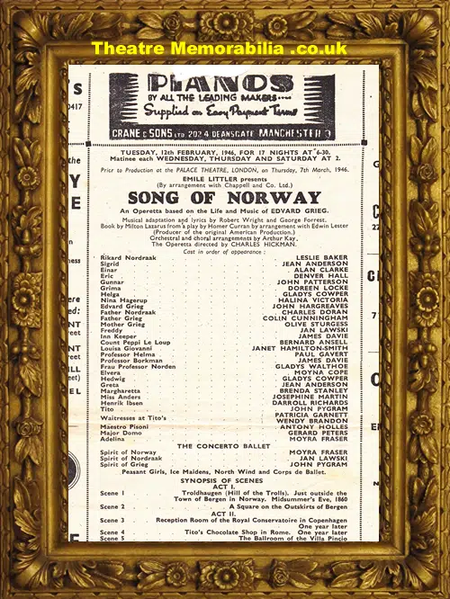 Manchester Opera House - Song Of Norway - 1946