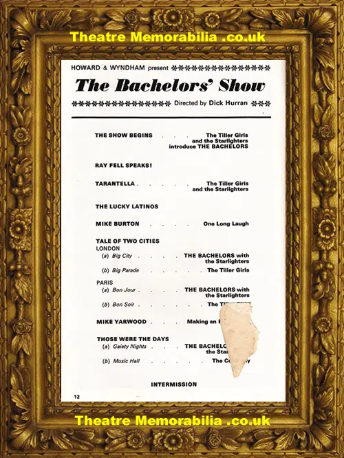 Manchester Opera House - The Bachelors Show - 1967 Mike Yarwood