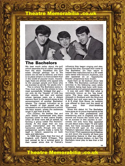 Manchester Opera House - The Bachelors Show - 1967 Mike Yarwood