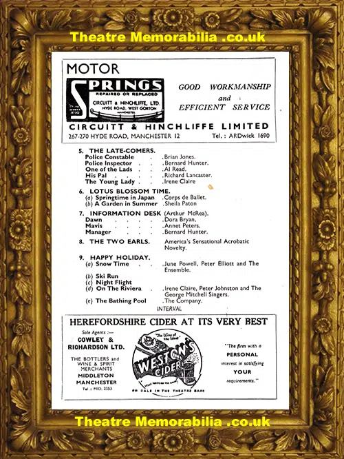 Manchester Opera House Theatre - Words and Music - 1959