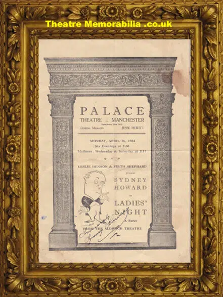 Manchester Palace Theatre – Ladies Night – 1934 – Signed