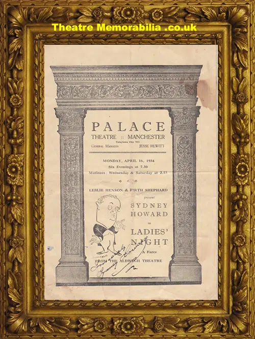 Manchester Palace Theatre - Ladies Night - 1934 - Signed
