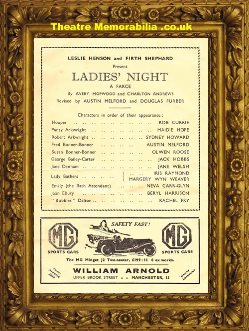 Manchester Palace Theatre - Ladies Night - 1934 - Signed