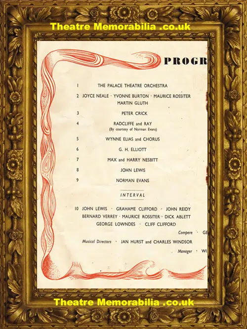 Manchester Palace Theatre - Salford Flood Disaster Benefit 1946