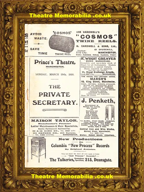 Manchester Prince's Theatre - Balieff's Chauve Souris - 1926