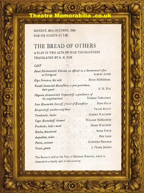 Manchester Stockport Garrick Theatre - Triple Bill - 1914 + Supp