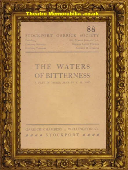 Manchester Stockport Garrick Theatre Waters Of Bitterness – 1912