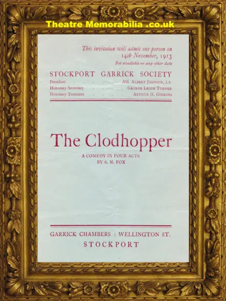 Manchester Stockport Garrick Theatre – The Clodhopper – 1913