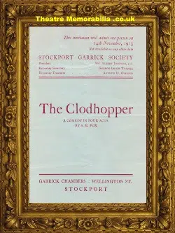 Manchester Stockport Garrick Theatre - The Clodhopper - 1913