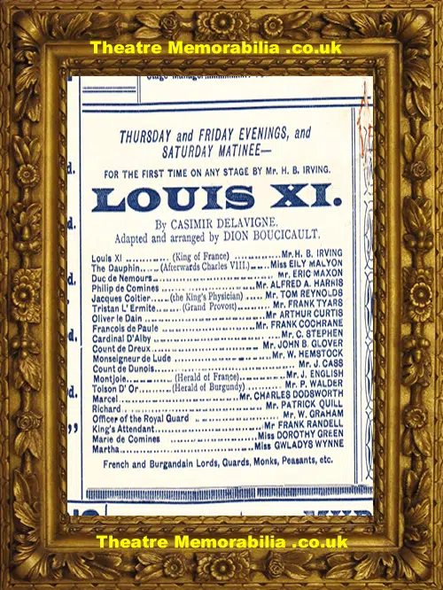 Manchester Theatre Royal - Louis X1 - 1907