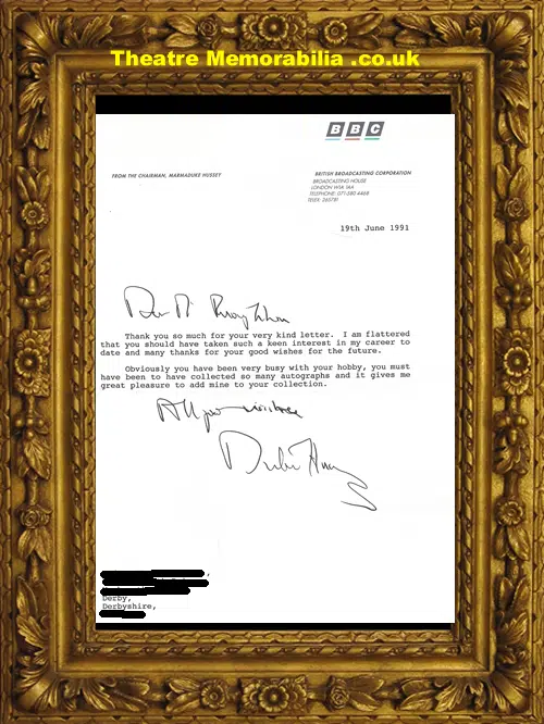 Marmaduke Hussey - Former Chairman BBC - Signed Letter 1991