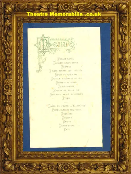 Menu Card 1904