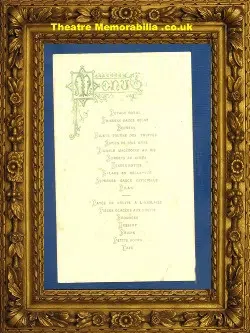 Menu Card 1904