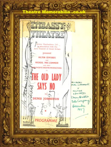 Michael Mac Liammoir + Hilton Edwards Autographs 1947