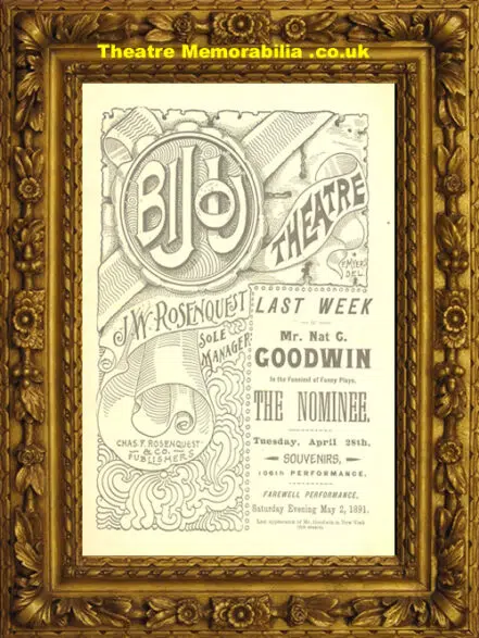 New York Bijou Theatre – Barbara – 1891