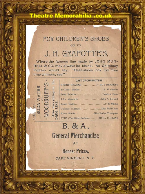 New York Empire Hall Cape Vincent - Benefit Concert - 1897
