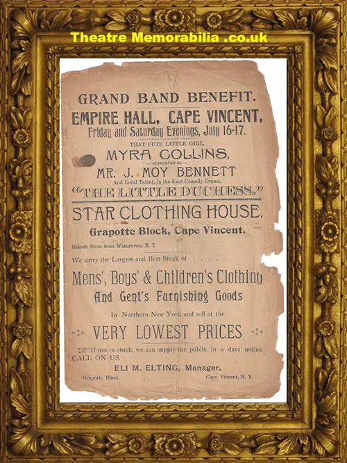 New York Empire Hall Cape Vincent - Benefit Concert - 1897