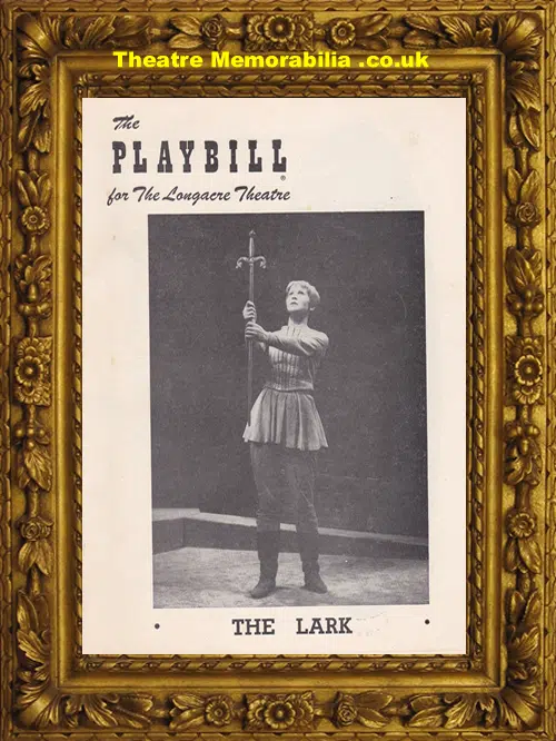 New York Longacre Theatre - The Lark - 1956 Christopher Plummer