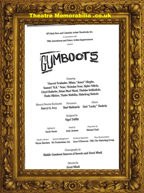 New York Pantages Theatre - Gumboots - 2001