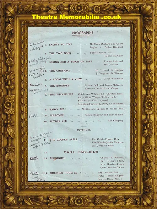 Newbury - France Belk Concert Programme - 1945 - Signed