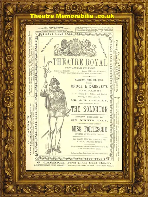 Newcastle Theatre Royal - The Solicitor - 1890