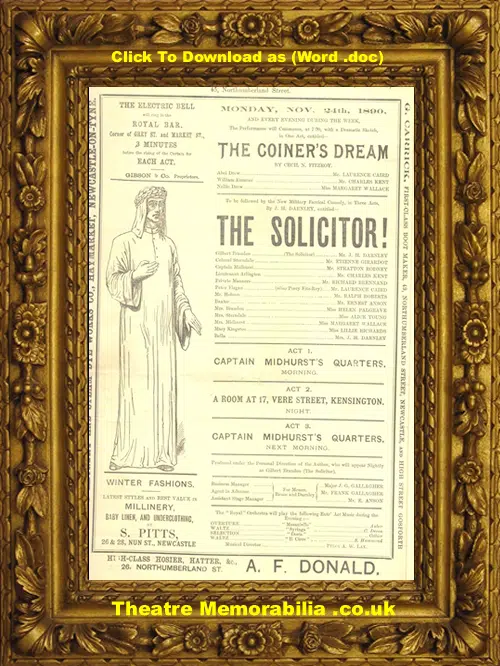 Newcastle Theatre Royal - The Solicitor - 1890