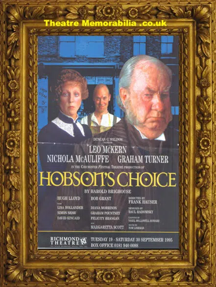 Nichola McAuliffe Autograph Hobson’s Choice Signed Theatre Flyer