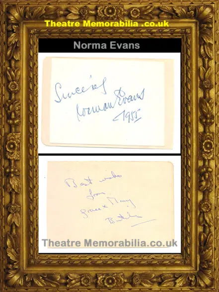 Norman Evans Autograph Signed Pantomime Dame 1955