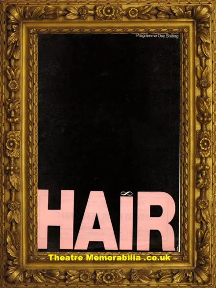 Nottingham Theatre Royal – Hair – 1970 – + Ticket  Paul Nicholas