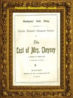 Otley Mechanics Hall – The Last Of Mrs Cheyney – 1937