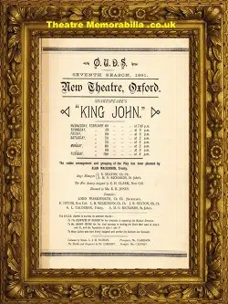 OVDS Theatre – Shakespeare’s King John – 1891 – Irving