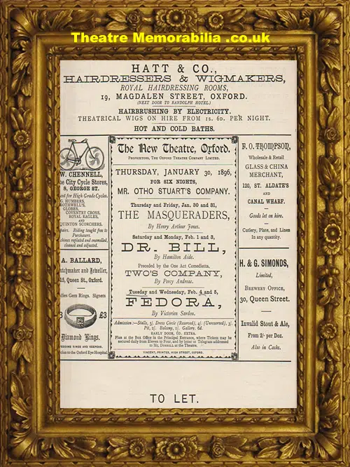 Oxford New Theatre - Fedora - 1896