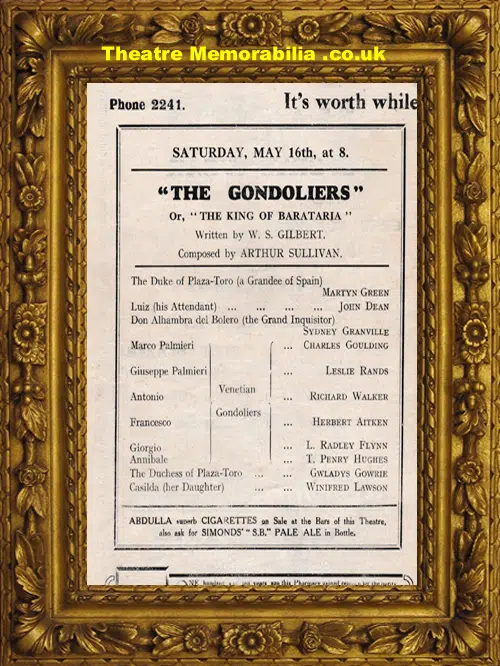 Oxford New Theatre - Gilbert And Sullivan Opera - 1931