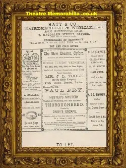 Oxford New Theatre – Paul Pry – 1896