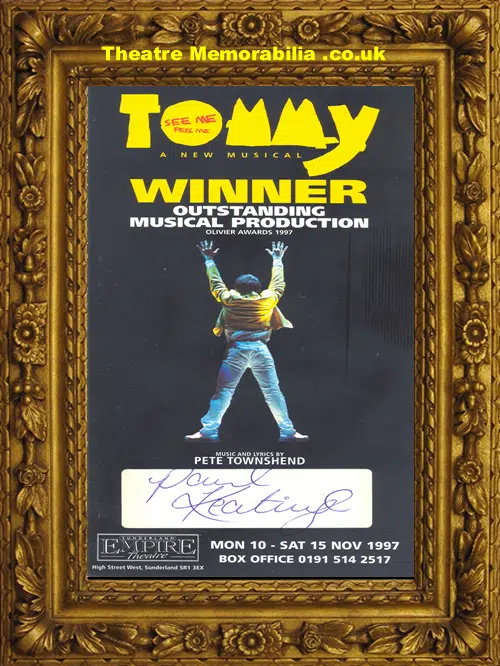Paul Keating Autograph Tommy - Signed Theatre Flyer 1997