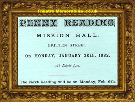 Penny Reading – Mission Hall – Britten Street – Music Prog 1882