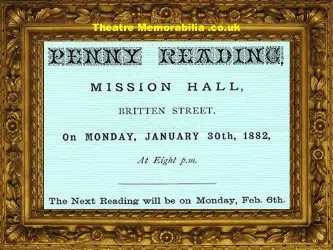Penny Reading – Mission Hall – Britten Street – Music Prog 1882