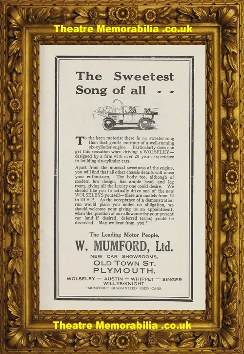 Plymouth Orchestral Society Concert Programme 1930