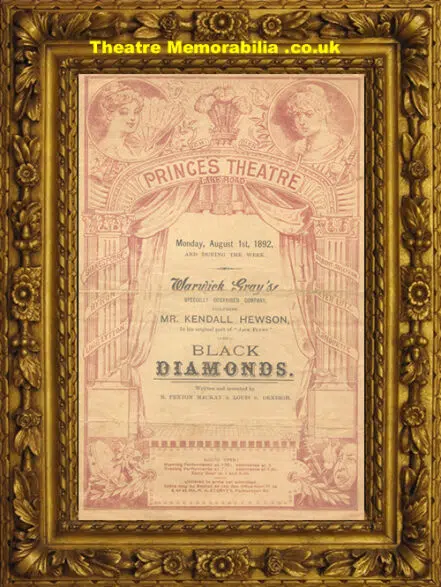 Portsmouth Prince’s Theatre – Black Diamonds – 1892